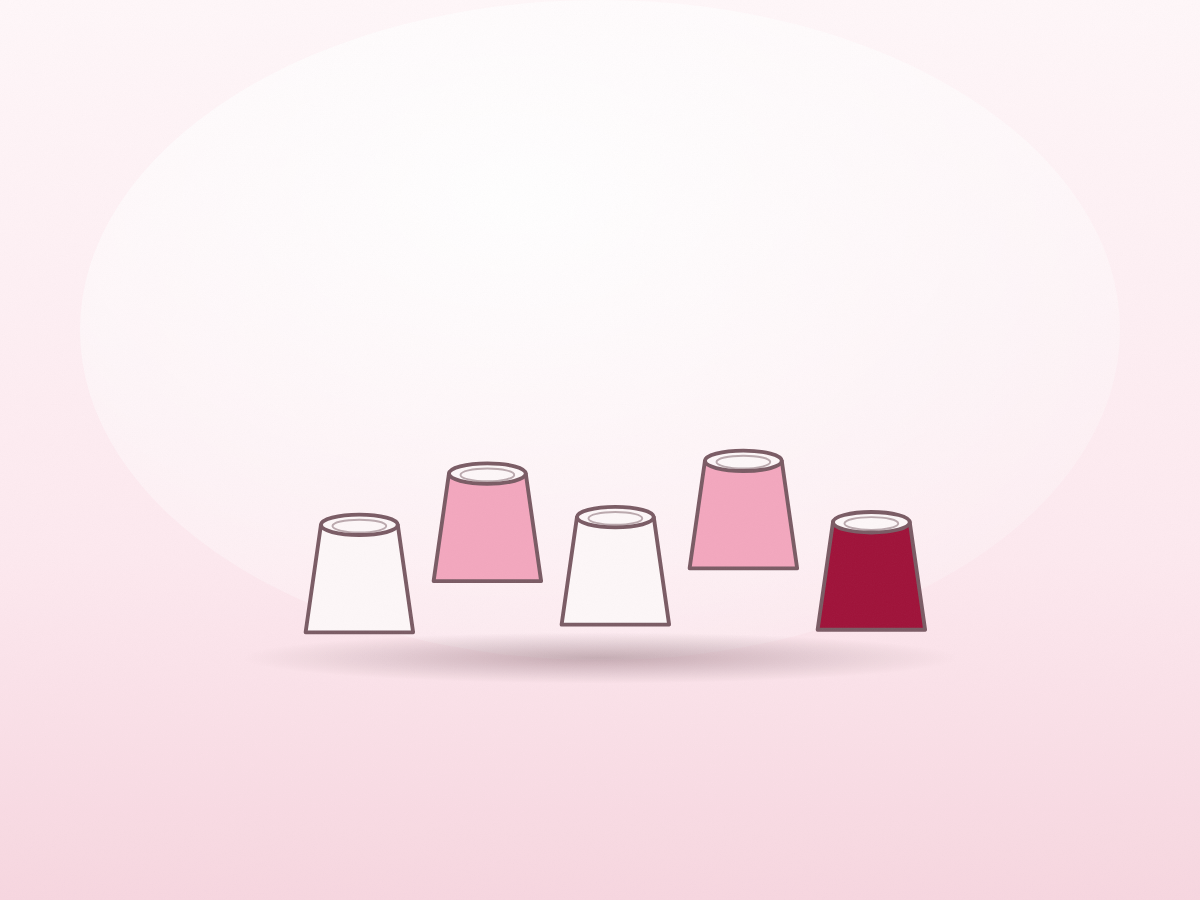 Five Petal keycaps in three tones of rose, seen from the front.